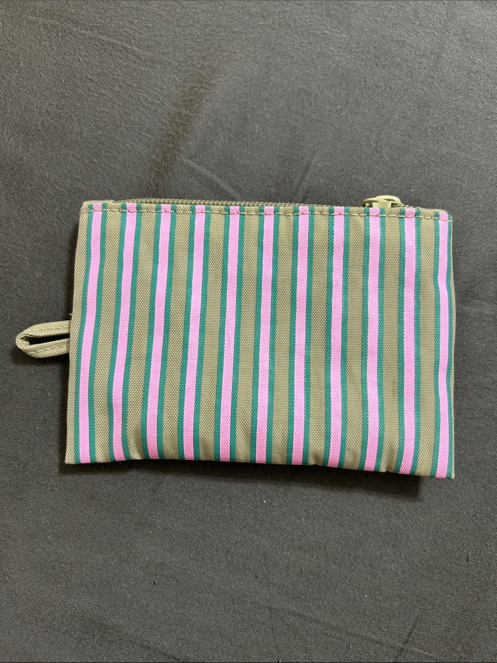Baggu small flat pouch in candy stripe